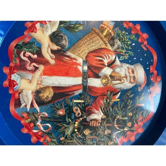 Vintage Set of 3 Santa Tin Trays - Picture 7 of 10